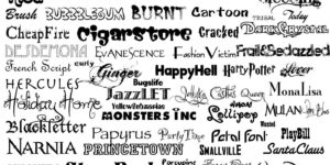 printed materials using professional brand right fonts including brochures, posters, and flyers