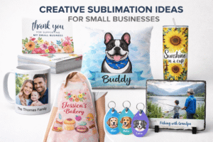 Creative sublimation ideas applied to small business branding products