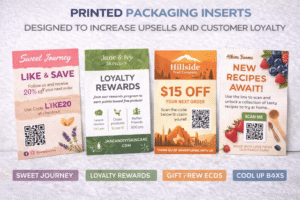 Print inserts designed to increase upsells and customer loyalty