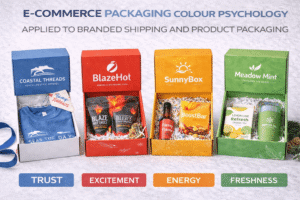 E-commerce packaging colour psychology applied to branded shipping and product packaging