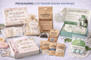Trade show sample packaging designed for brand retention and visibility