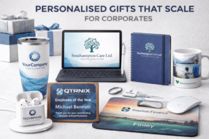 Scalable personalised gifts designed for corporate branding programmes