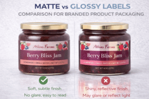 Matte vs glossy labels comparison for branded product packaging