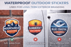 Waterproof outdoor stickers used for long-term exterior branding