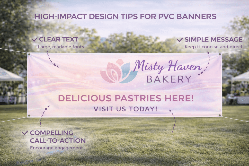 PVC banner design tips applied to high-visibility signage